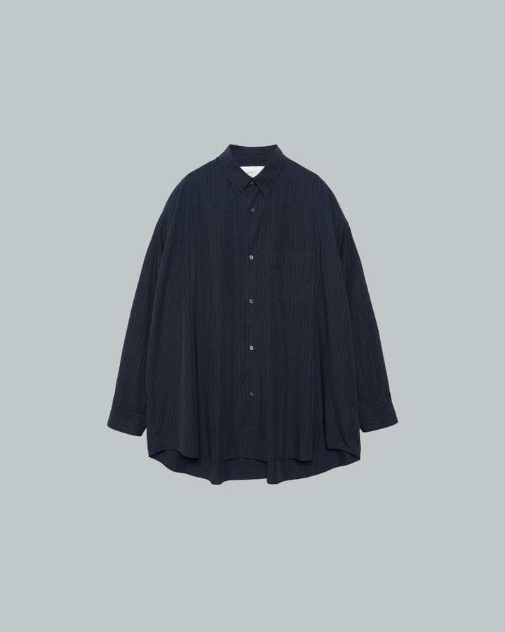 Broad Multi Stripe L/S Oversized Regular Collar Shirt