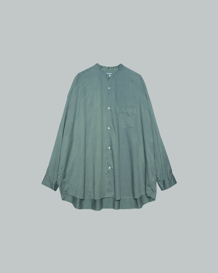 Silicon Poplin Oversized Band Collar Shirt