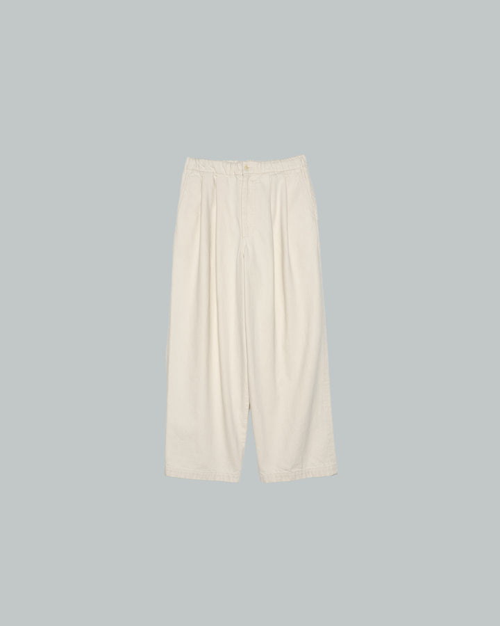 Recycled Cotton Twill Two Tuck Easy Pants