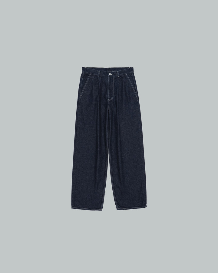 Recycled Cotton Denim Two Tuck Pants
