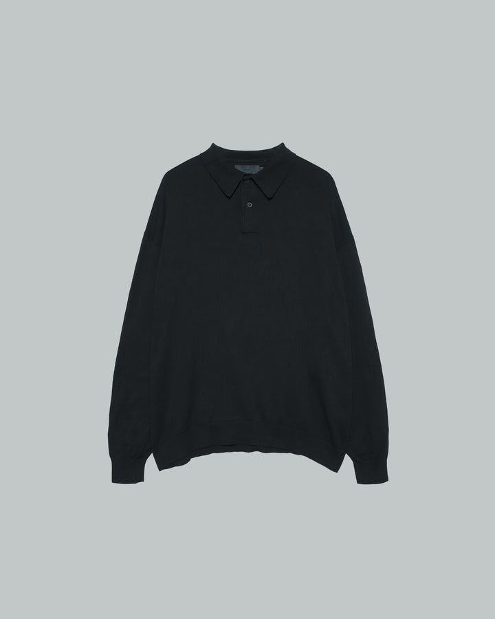 Suvin High Gauge Knit Oversized L/S Polo