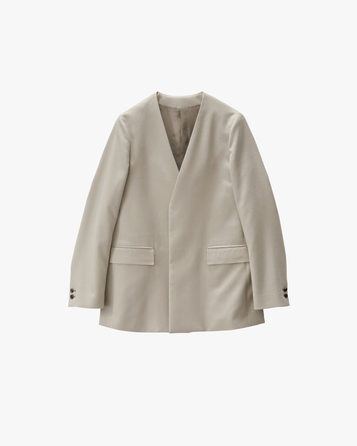 -SALE- Scale Off Flannel Collarless Long Jacket