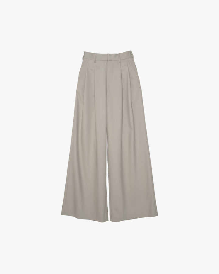 -SALE- Techno Wool Nylon Two Tuck Wide Pants