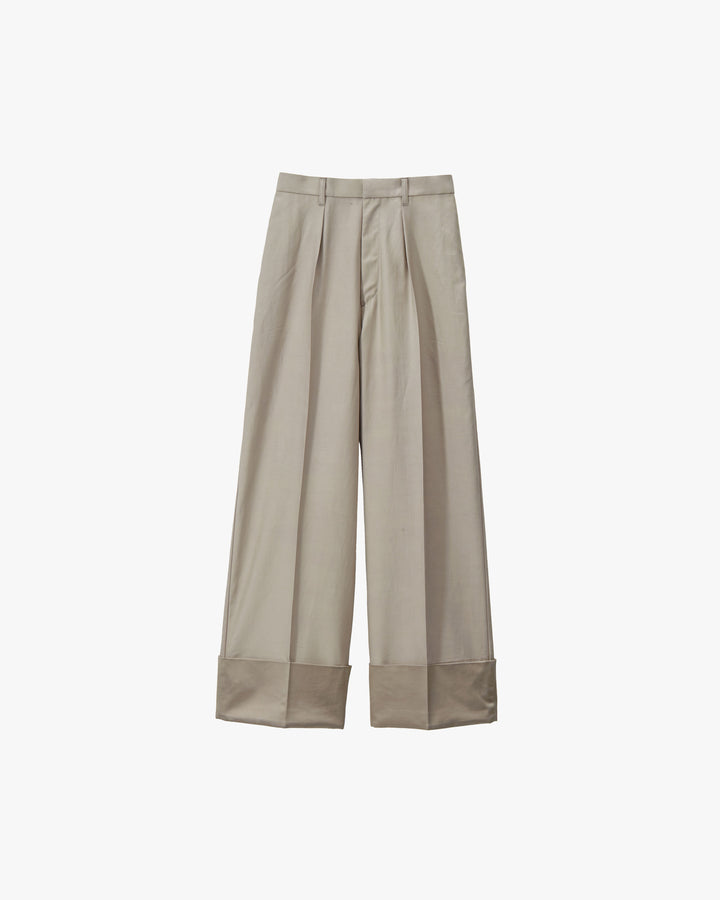 -SALE- Cotton Cupro Back Satin Wide Trousers