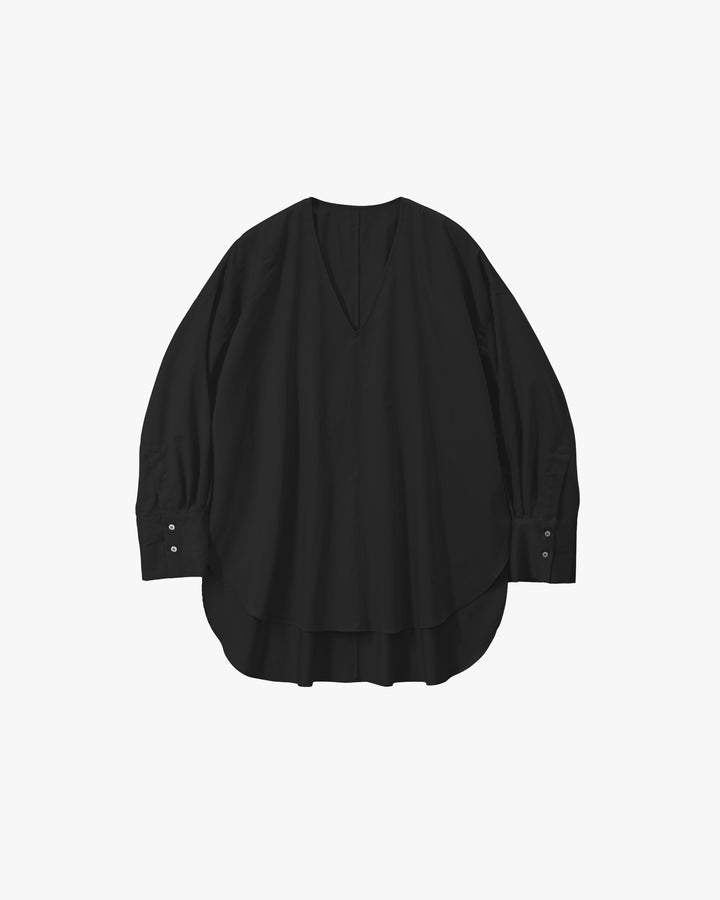 Silicon Poplin Long Cuff Blouse