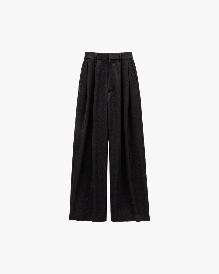 Wool Doeskin Two Tuck Wide Pants