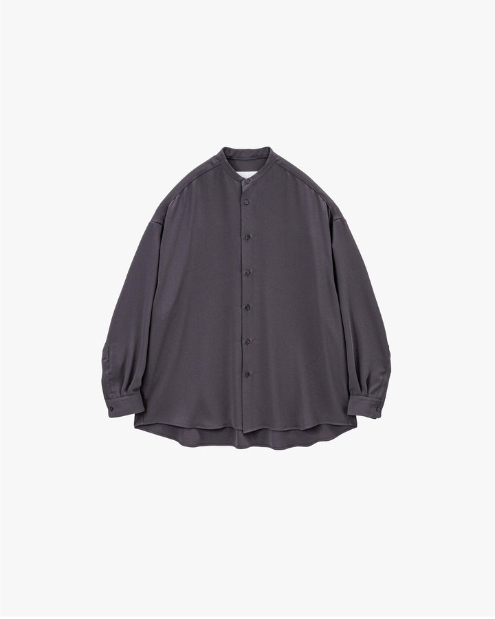 Satin Oversized Band Collar Shirt