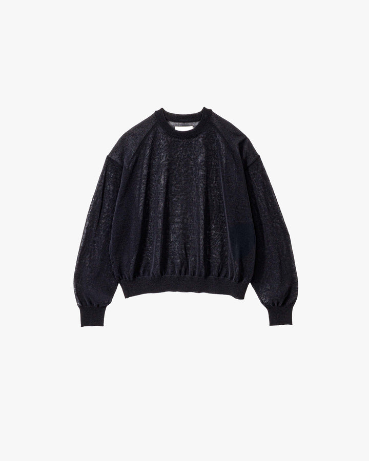 Coiled Wool Nylon Oversized Crew Neck Knit