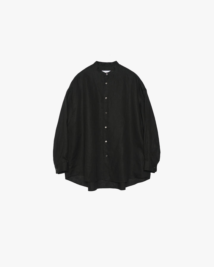 Linen L/S Oversized Band Collar Shirt