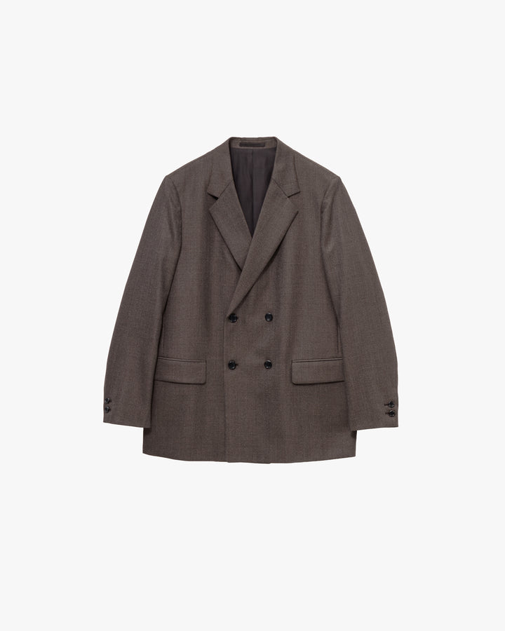 Melange Matt Worsted Structured Double Jacket