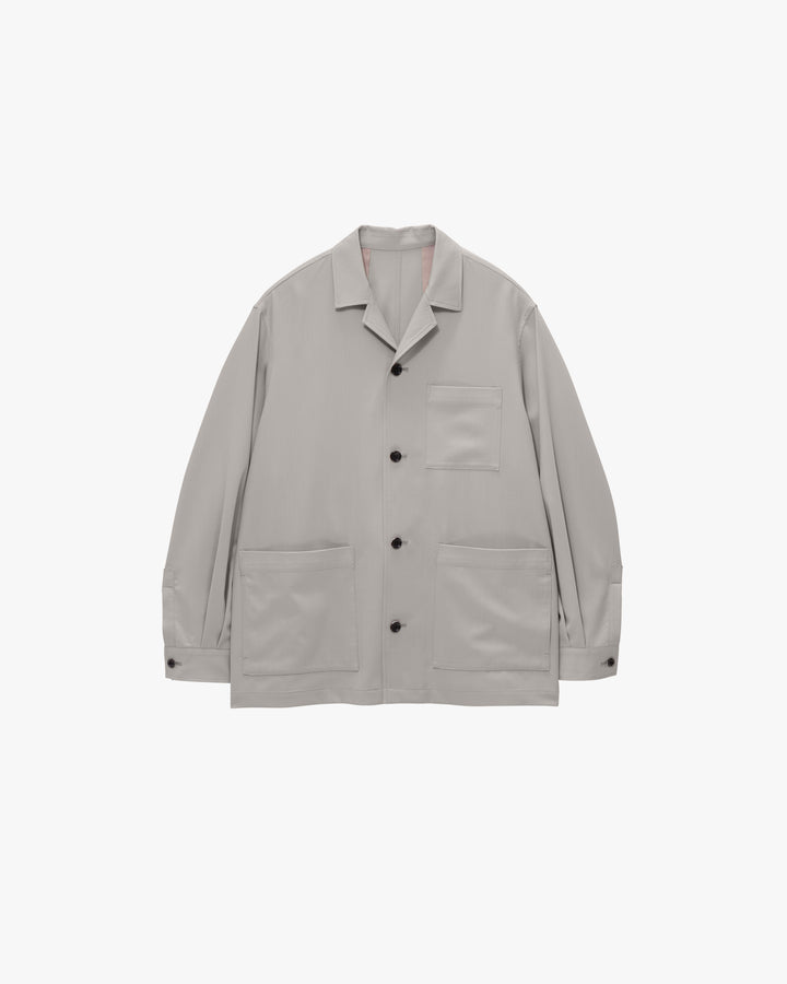Techno Wool Twill Open Collar Jacket
