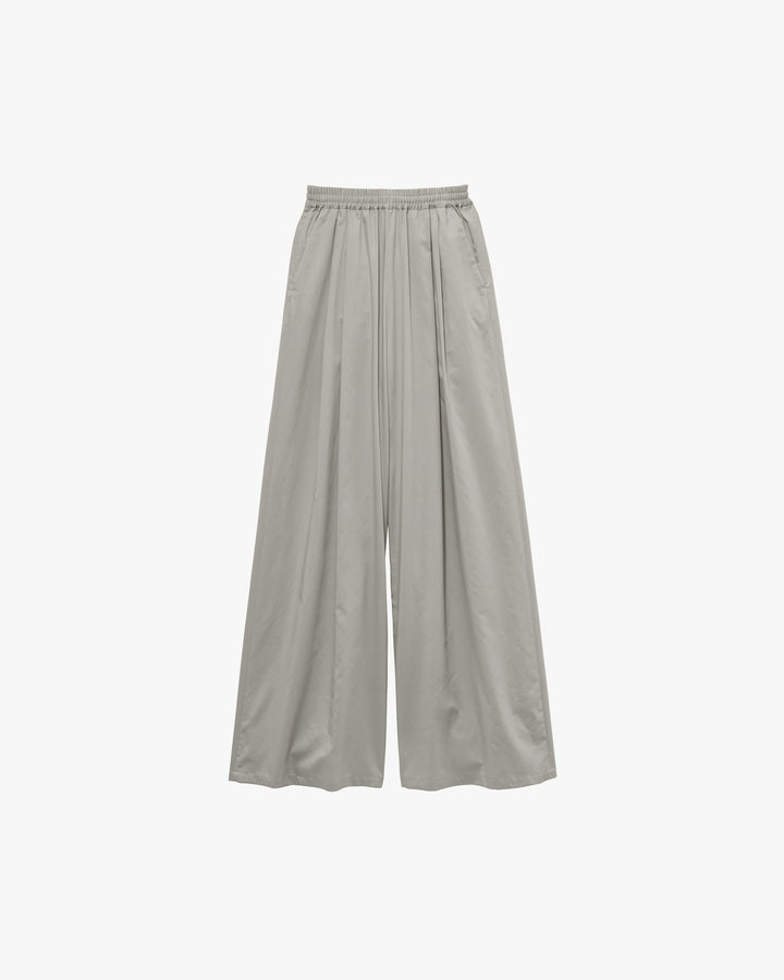 Silicon Poplin Two Tuck Easy Wide Pants