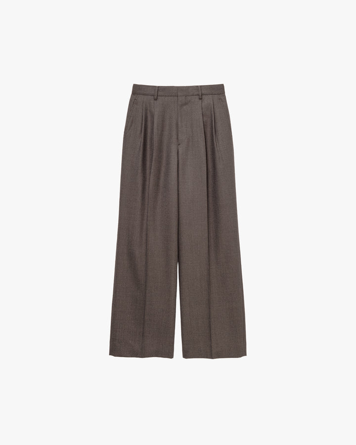 Melange Matt Worsted Wide Straight Pants