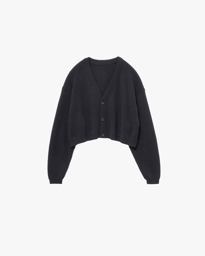 Mercerized Fine Wool Short Cardigan
