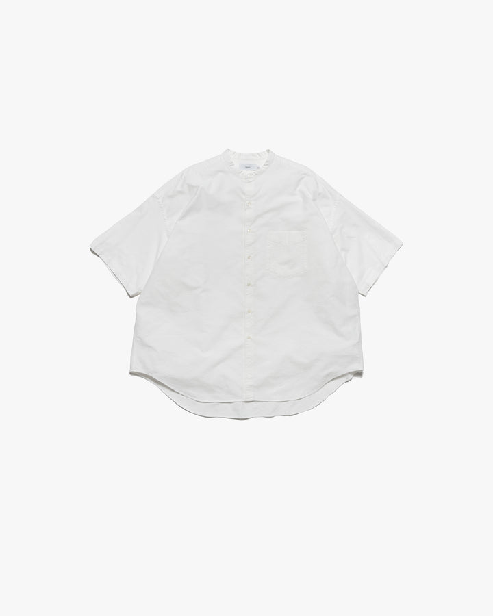 Oxford S/S Oversized Band Collar Shirt