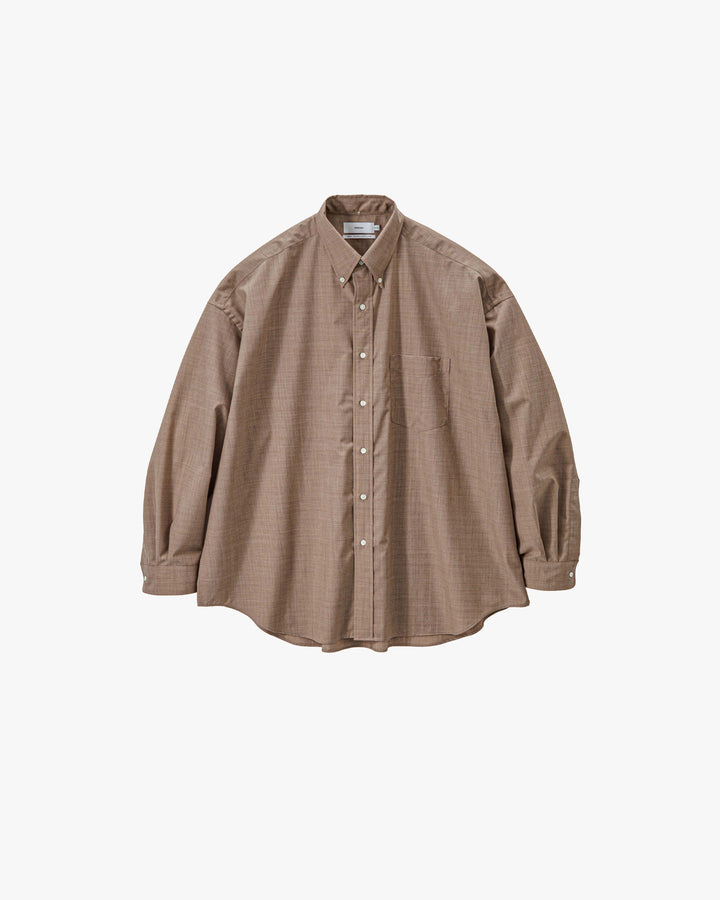 Fine Wool Heather Oversized L/S B.D. Shirt