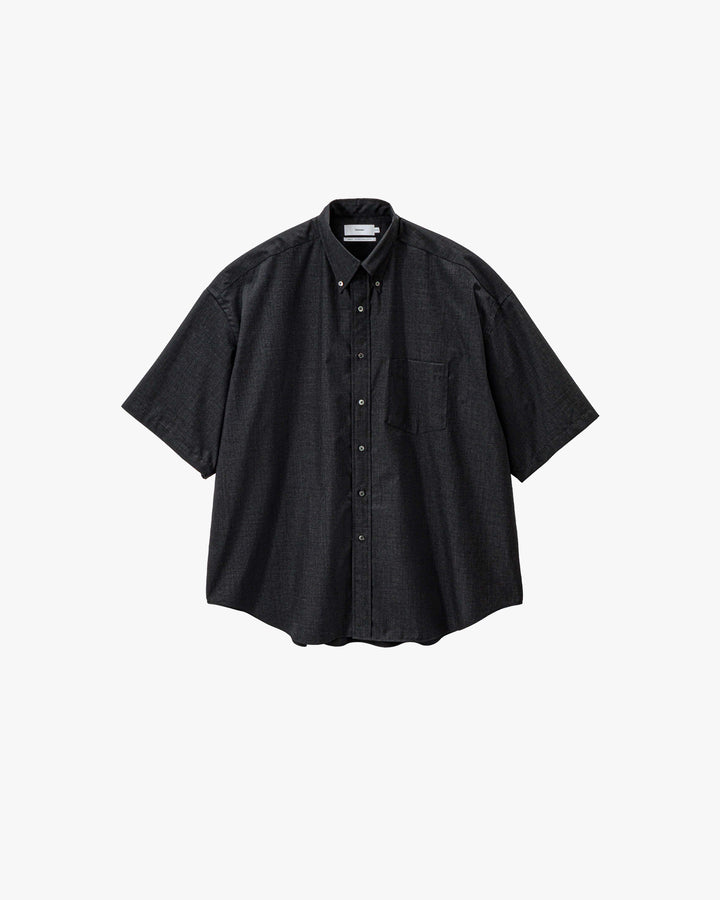 Fine Wool Heather Oversized S/S B.D. Shirt