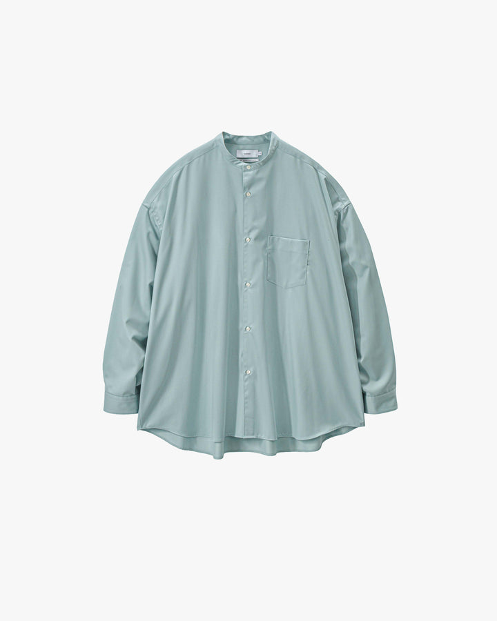 Extra Fine Wool L/S Oversized Band Collar Shirt