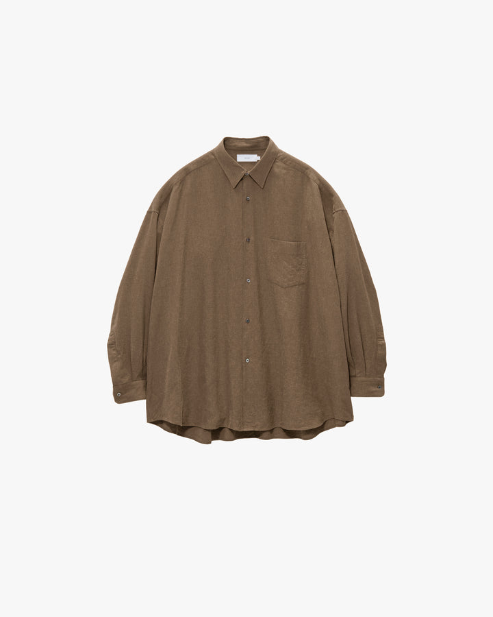Linen Cupro L/S Oversized Regular Collar Shirt