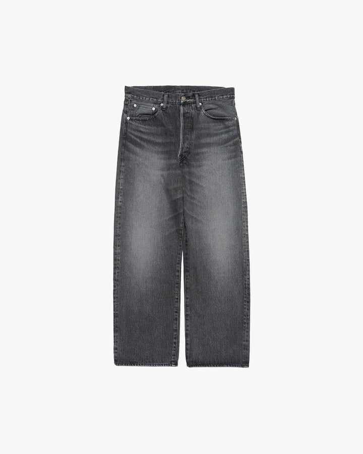 Selvage Denim Five Pocket Wide Straight Pants -LIGHT FADE-