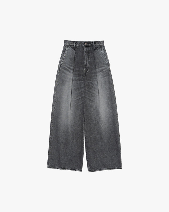 Selvage Denim Two Tuck Wide Pants-LIGHT FADE-