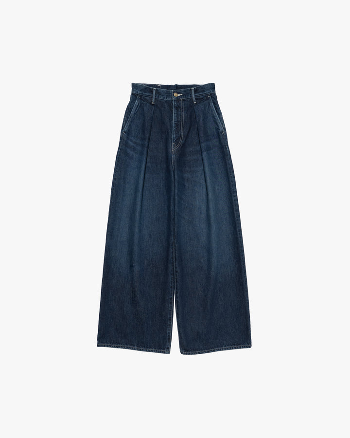 Selvage Denim Two Tuck Wide Pants -DARK FADE-