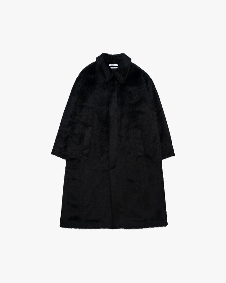 -SALE- ALPACA OVERSIZED COAT WITH LEATHER PATCH