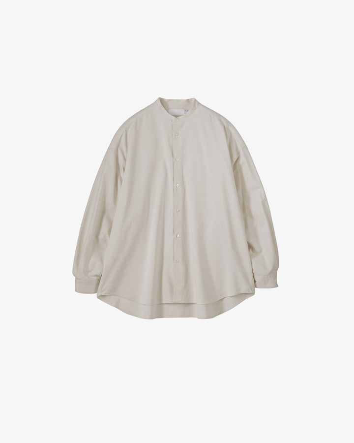 -SALE- Silk Noil Viscose Band Collar Shirt