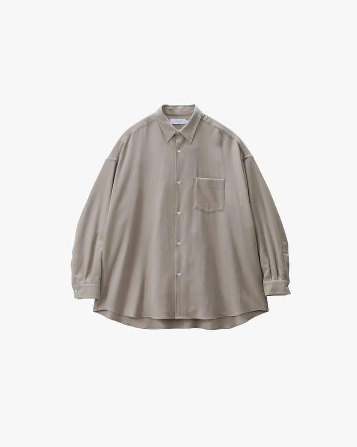 -SALE- Extra Fine Wool Viyella Oversized Regular Collar Shirt
